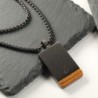 Pingente de pedra olho de tigre preto natural - com corrente - aço inoxidável