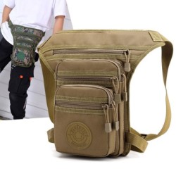 Bolsa pequena tática / militar - com cintura / perna / cinto de ombro - nylon