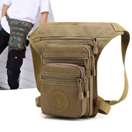 Bolsa pequena tática / militar - com cintura / perna / cinto de ombro - nylon