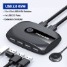 Comutador KVM - USB 2.0 / 3.0 - para Windows 10 / PC / teclado / mouse / impressora - compartilhamento / emparelhamento