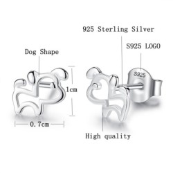 Small dog shaped earrings - 925 sterling silverEarrings