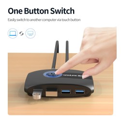 Comutador KVM - USB 2.0 / 3.0 - para Windows 10 / PC / teclado / mouse / impressora - compartilhamento / emparelhamento
