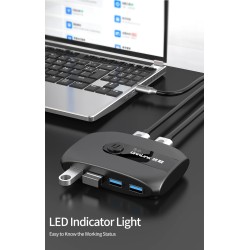 Comutador KVM - USB 2.0 / 3.0 - para Windows 10 / PC / teclado / mouse / impressora - compartilhamento / emparelhamento