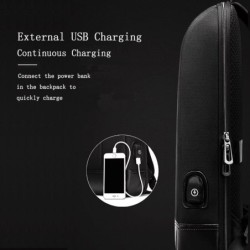Mochila para laptop elegante - extrafina - à prova d'água - com porta de carregamento USB