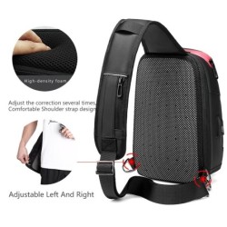Bolsa transversal multifuncional - mochila para laptop de 9,7" - com porta de carregamento USB - à prova d'água