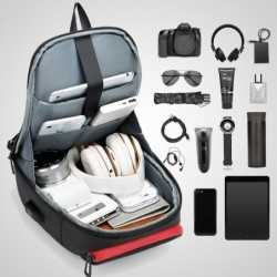Bolsa transversal multifuncional - mochila para laptop de 9,7" - com porta de carregamento USB - à prova d'água