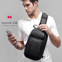 Bolsa de ombro elegante para laptop - mochila com porta de carregamento USB - à prova d'água