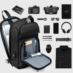 Bolsa de ombro elegante para laptop - mochila com porta de carregamento USB - à prova d'água