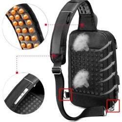 Bolsa de ombro elegante para laptop - mochila com porta de carregamento USB - à prova d'água