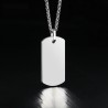 Pingente de tungstênio - com pedra incrustada - colar de corrente de aço titânio