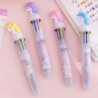 Caneta gel multicolorida - com flamingo - 10 cores de tinta