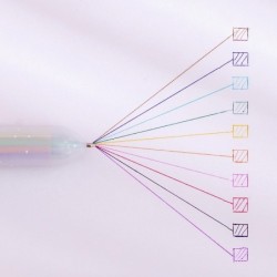 Caneta gel multicolorida - com flamingo - 10 cores de tinta