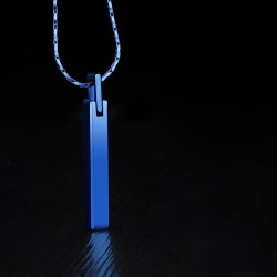 Pingente clássico em forma de bastão - com corrente - tungstênio - unissex