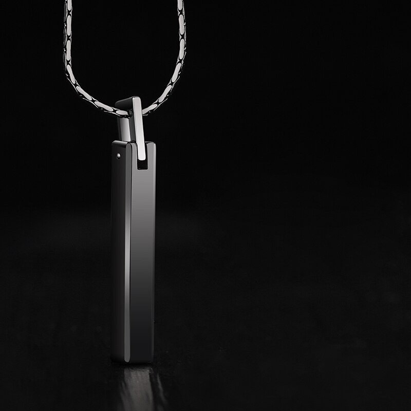 Classic stick shaped pendant - with chain - tungsten - unisexNecklaces