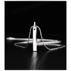 Classic stick shaped pendant - with chain - tungsten - unisexNecklaces