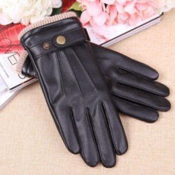 Luvas de inverno pretas - com função de tela sensível ao toque - couro