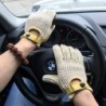 Luvas de condução curtas - couro de cabra / de malha - unissex