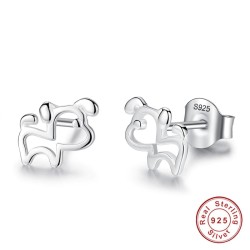 Small dog shaped earrings - 925 sterling silverEarrings