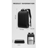Mochila para laptop elegante - extrafina - à prova d'água - com porta de carregamento USB
