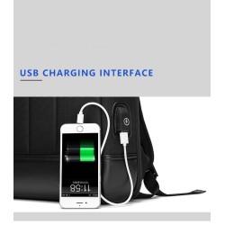 Mochila para laptop elegante - extrafina - à prova d'água - com porta de carregamento USB