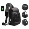 Bolsa transversal multifuncional - mochila para laptop de 9,7" - com porta de carregamento USB - à prova d'água