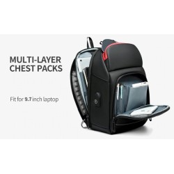 Bolsa transversal multifuncional - mochila para laptop de 9,7" - com porta de carregamento USB - à prova d'água