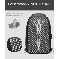 Bolsa transversal multifuncional - mochila para laptop de 9,7" - com porta de carregamento USB - à prova d'água