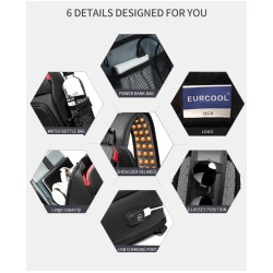 Bolsa transversal multifuncional - mochila para laptop de 9,7" - com porta de carregamento USB - à prova d'água