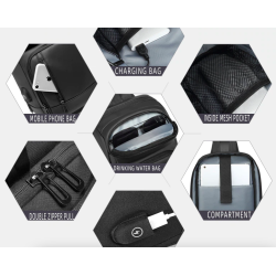 Bolsa de ombro elegante para laptop - mochila com porta de carregamento USB - à prova d'água