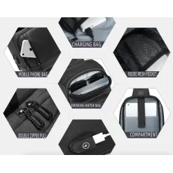 Fashionable shoulder laptop bag - backpack with USB charging port - waterproofBackpacks