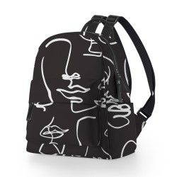 Mini mochila moderna - à prova d'água - estampa de rosto abstrato