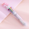 Caneta gel multicolorida - com flamingo - 10 cores de tinta