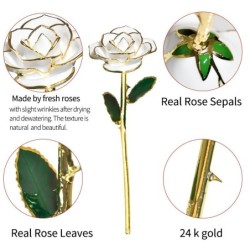 Rosa banhada em ouro 24k - com suporte - aniversário/dia dos namorados/presente de casamento