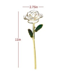 Rosa banhada em ouro 24k - com suporte - aniversário/dia dos namorados/presente de casamento