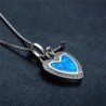 Pingente em forma de coração com opala azul / cristais / chave - com corrente