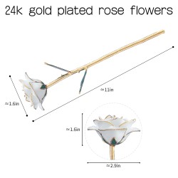 Rosa banhada em ouro 24k - com suporte - aniversário/dia dos namorados/presente de casamento