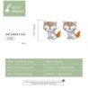 Brincos com raposa de cristal laranja - prata 925