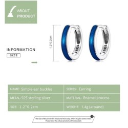 Blue hoop earrings - 925 sterling silverEarrings