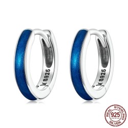 Brincos de argola azul - prata de lei 925