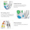 Rainbow colorful chequered round earrings - 925 sterling silverEarrings