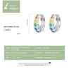 Rainbow colorful chequered round earrings - 925 sterling silverEarrings