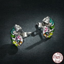 Delicate earrings with mini chameleon - 925 sterling silverEarrings