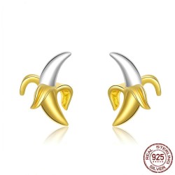 Brincos em forma de banana - prata de lei 925
