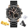 NAVIFORCE - relógio Quartz esporte luxuoso - display LED - à prova d'água