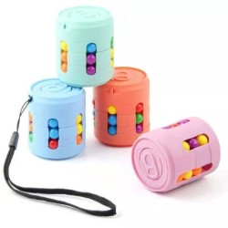 Cubo com contas coloridas - brinquedo de inquietação para alívio do estresse