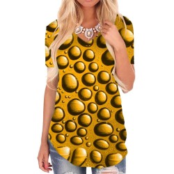 Camiseta longa clássica - manga curta - com estampa de bolhas