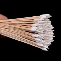 Cotonetes para limpeza de armas - bastões de madeira cônicos - 100 peças