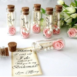 Mini garrafas de vidro com cortiça - decoração de casamento suspensa - 25ml