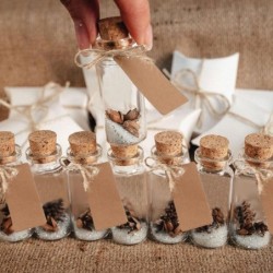 Mini garrafas de vidro com cortiça - decoração de casamento suspensa - 25ml