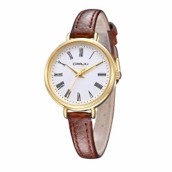 CRRJU - relógio de luxo elegante - Quartz - à prova d'água - aço inoxidável